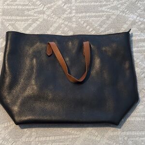 Madewell Black Leather Tote